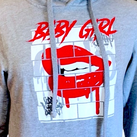 Flying Horse Baby Girl Gray Pullover Sweatshirt Hoodie - Picture 2 of 15